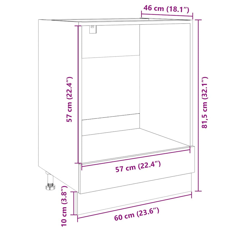 Oven Cabinet Sonoma Oak 60x46x81.5 cm Engineered Wood