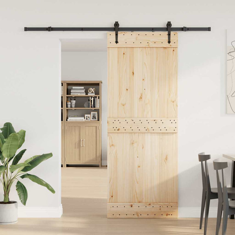 vidaXL Sliding Door Hardware Kit 213,5 cm Steel Black
