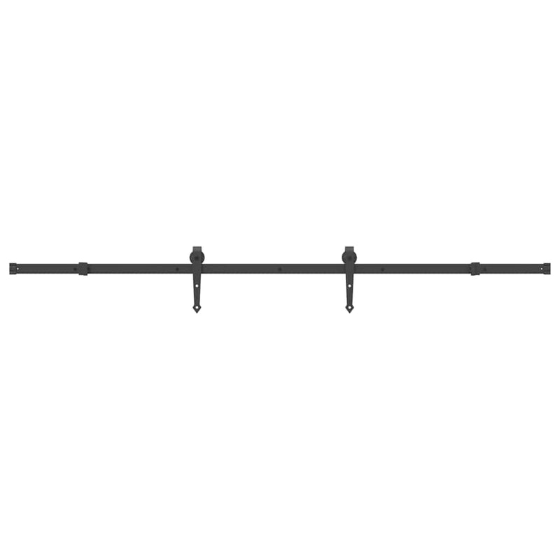 vidaXL Sliding Door Hardware Kit 213,5 cm Steel Black