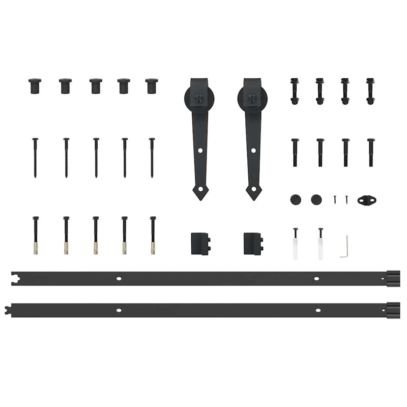 vidaXL Sliding Door Hardware Kit 213,5 cm Steel Black