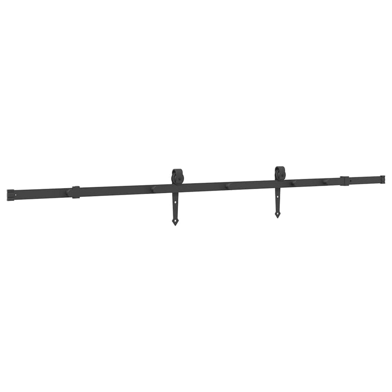 vidaXL Sliding Door Hardware Kit 213,5 cm Steel Black