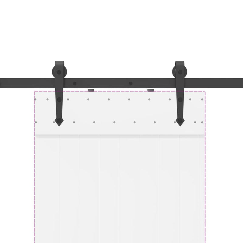 vidaXL Sliding Door Hardware Kit 213,5 cm Steel Black