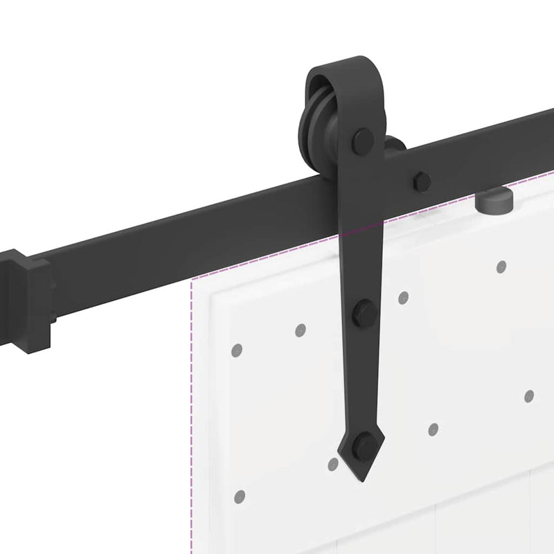 vidaXL Sliding Door Hardware Kit 213,5 cm Steel Black