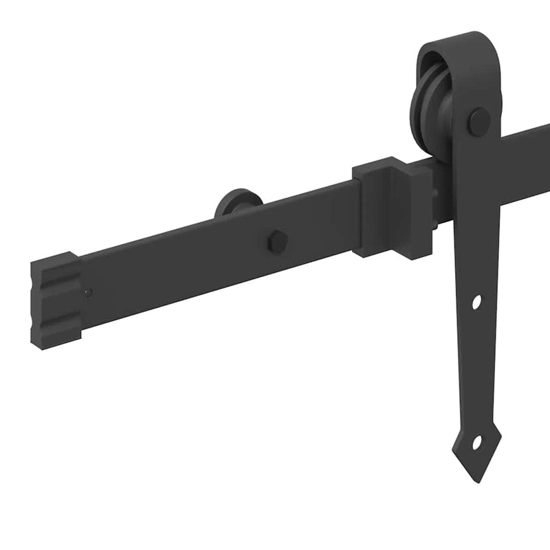 vidaXL Sliding Door Hardware Kit 213,5 cm Steel Black