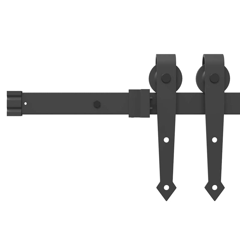 vidaXL Sliding Door Hardware Kit 213,5 cm Steel Black
