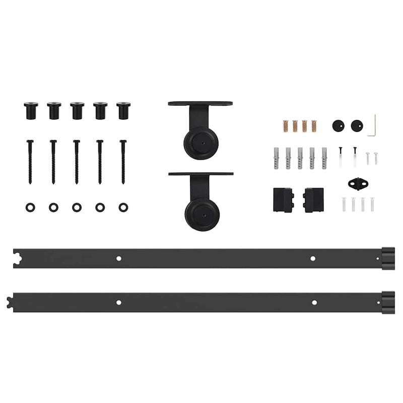 vidaXL Sliding Door Hardware Kit 152,5 cm Steel Black