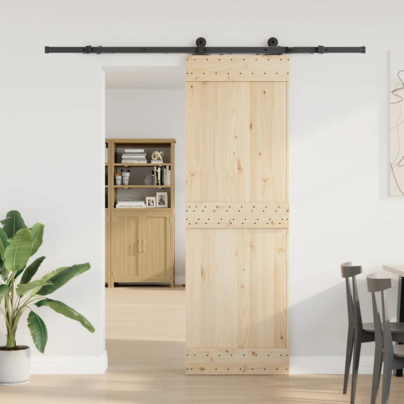 vidaXL Sliding Door Hardware Kit 213,5 cm Steel Black