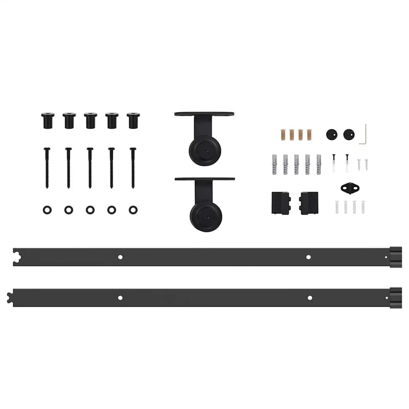 vidaXL Sliding Door Hardware Kit 213,5 cm Steel Black