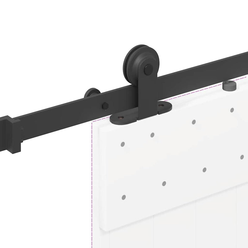 vidaXL Sliding Door Hardware Kit 213,5 cm Steel Black
