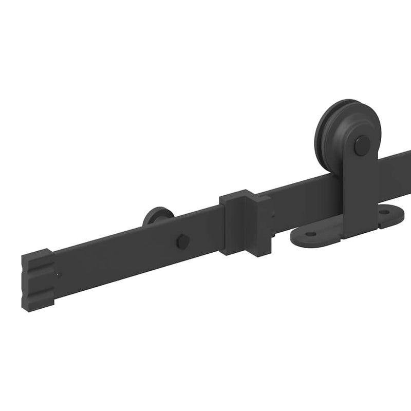 vidaXL Sliding Door Hardware Kit 213,5 cm Steel Black