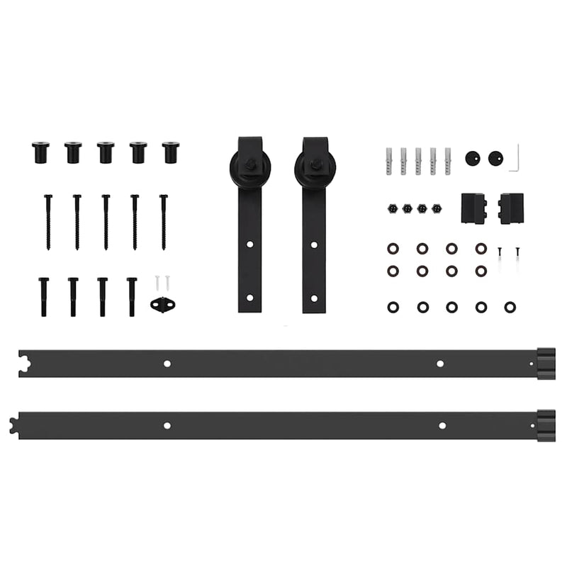 vidaXL Sliding Door Hardware Kit 152,5 cm Steel Black