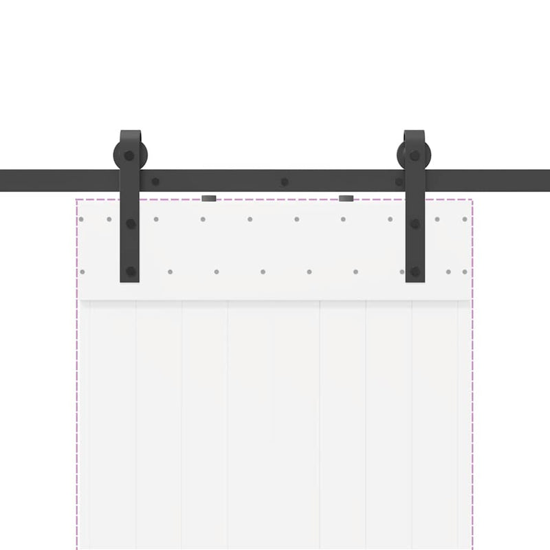 vidaXL Sliding Door Hardware Kit 152,5 cm Steel Black