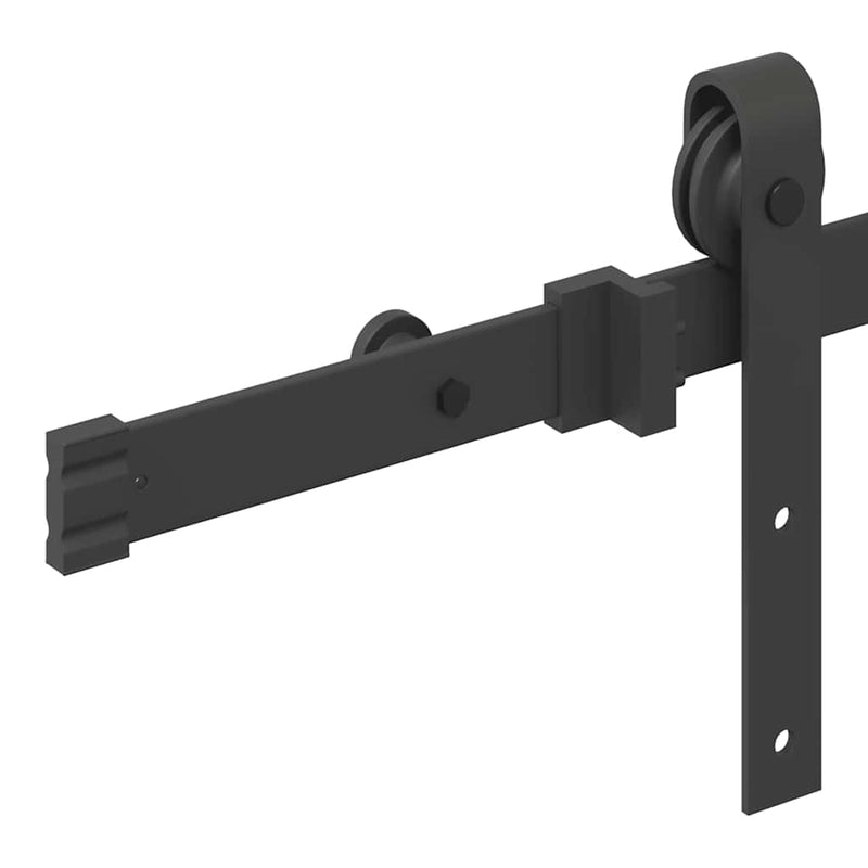 vidaXL Sliding Door Hardware Kit 152,5 cm Steel Black