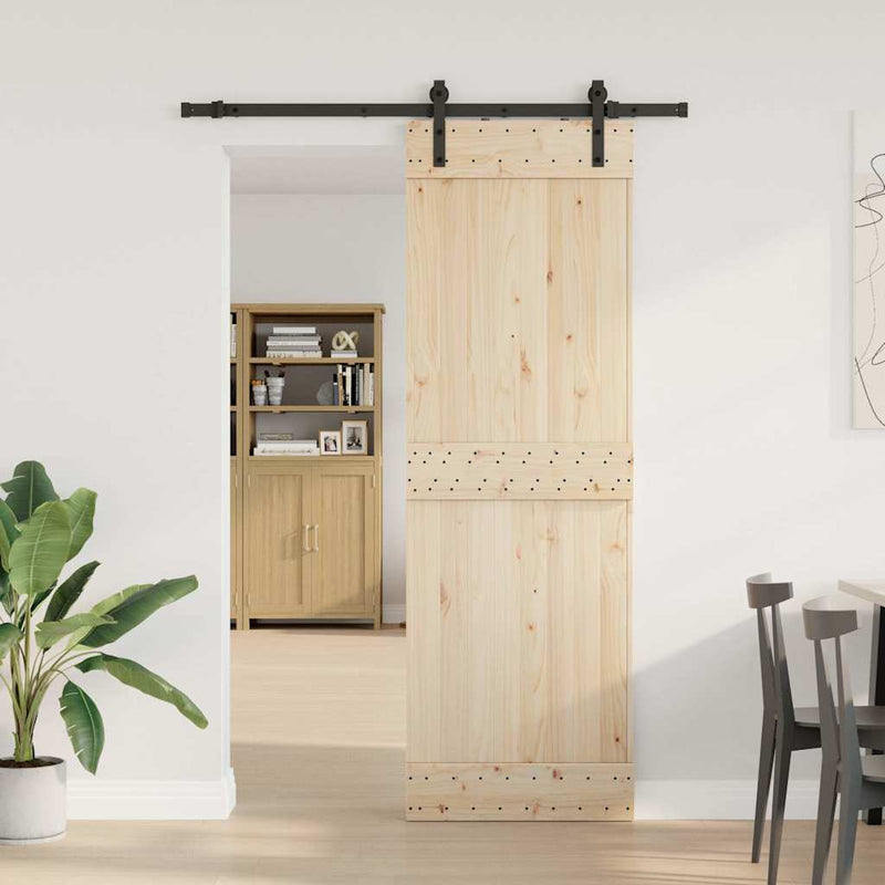 vidaXL Sliding Door Hardware Kit 213,5 cm Steel Black