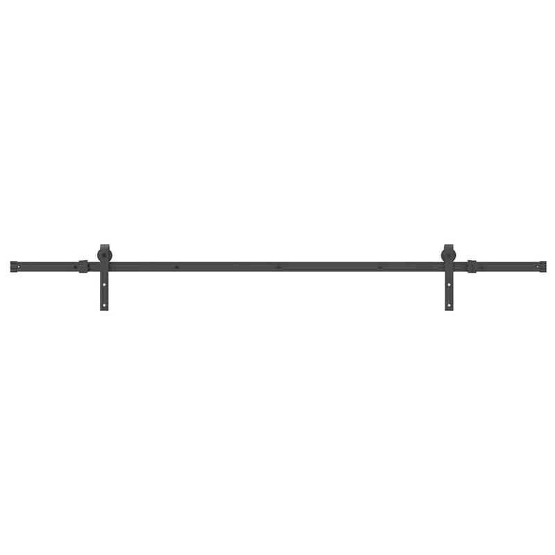 vidaXL Sliding Door Hardware Kit 213,5 cm Steel Black