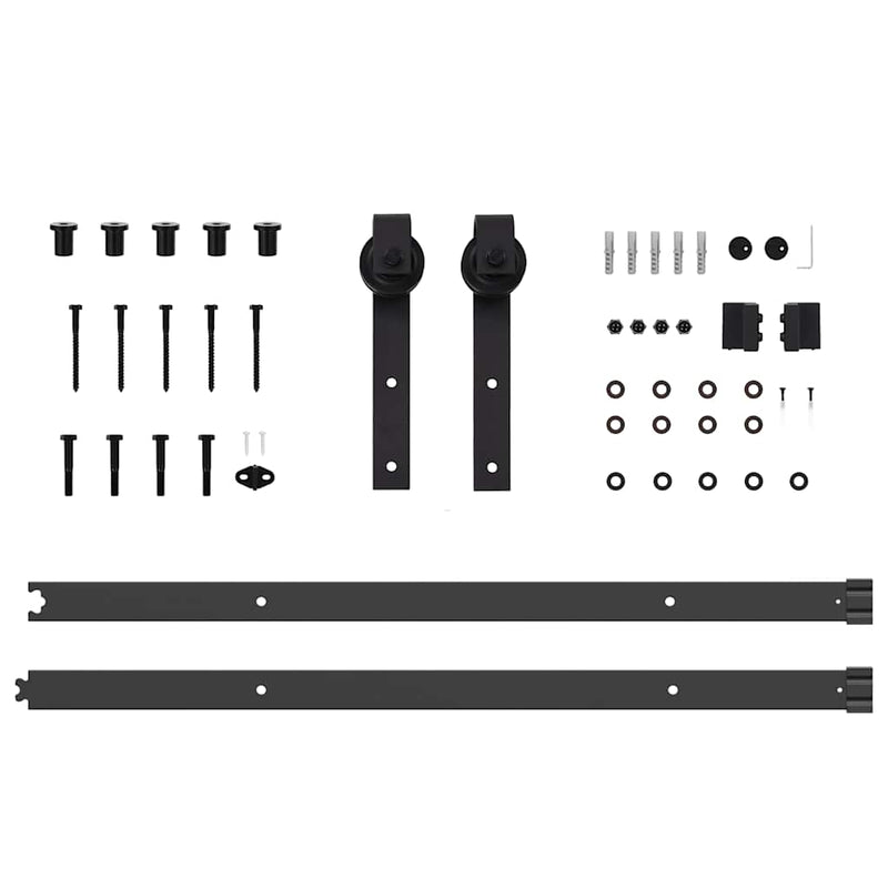 vidaXL Sliding Door Hardware Kit 213,5 cm Steel Black