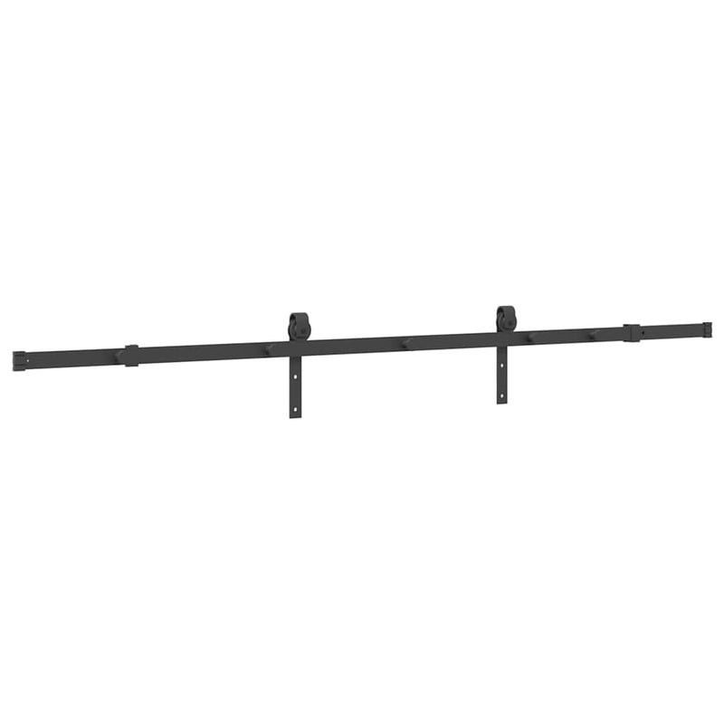 vidaXL Sliding Door Hardware Kit 213,5 cm Steel Black
