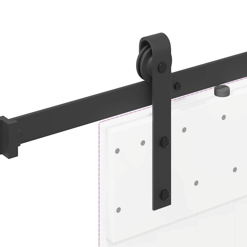 vidaXL Sliding Door Hardware Kit 213,5 cm Steel Black