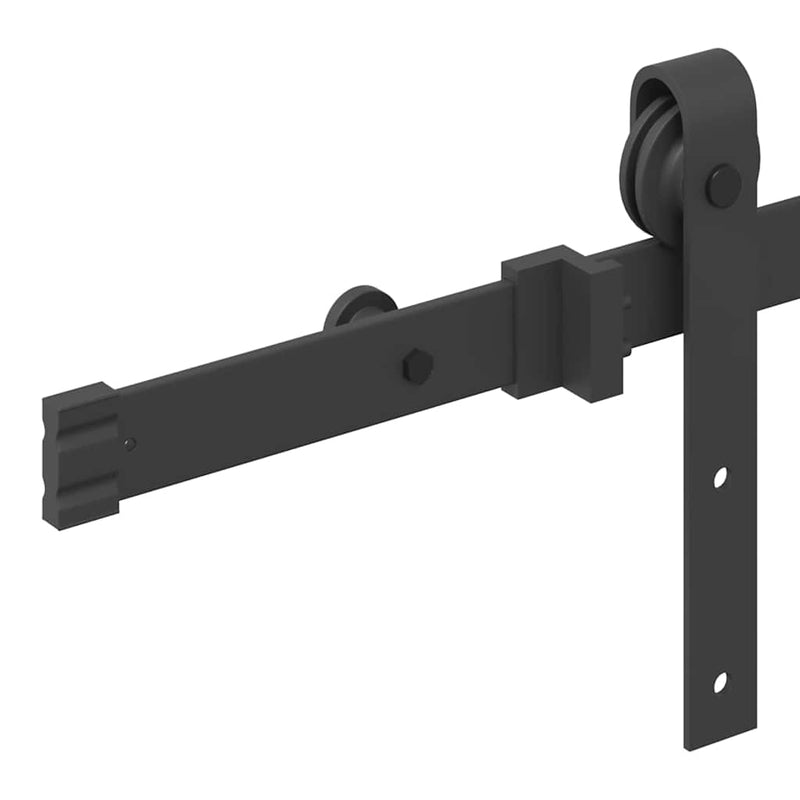 vidaXL Sliding Door Hardware Kit 213,5 cm Steel Black