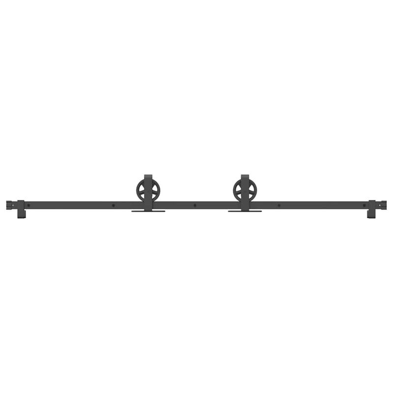 vidaXL Sliding Door Hardware Kit 183 cm Steel Black