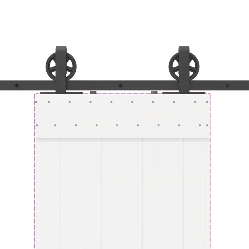 vidaXL Sliding Door Hardware Kit 183 cm Steel Black