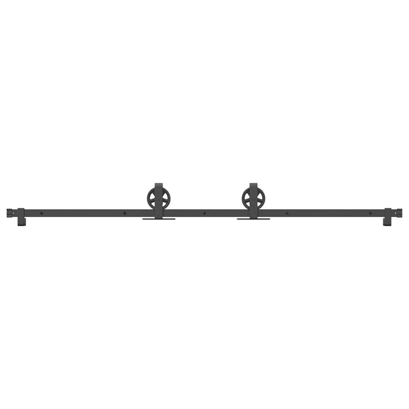 vidaXL Sliding Door Hardware Kit 200 cm Steel Black