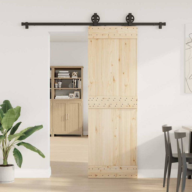 vidaXL Sliding Door Hardware Kit 200 cm Steel Black