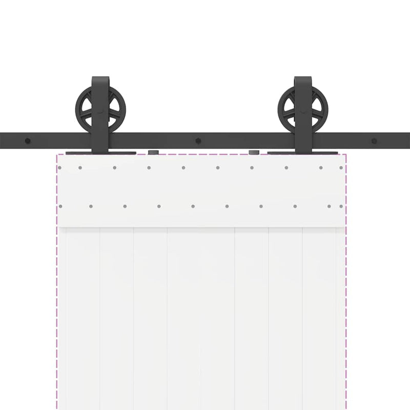 vidaXL Sliding Door Hardware Kit 200 cm Steel Black