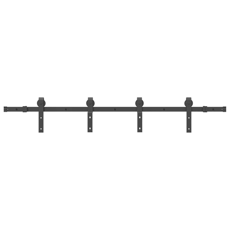 vidaXL Sliding Door Hardware Kit 183 cm Steel Black