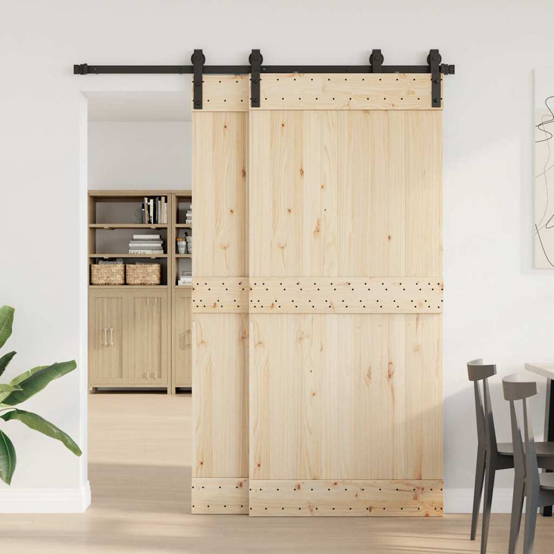 vidaXL Sliding Door Hardware Kit 183 cm Steel Black