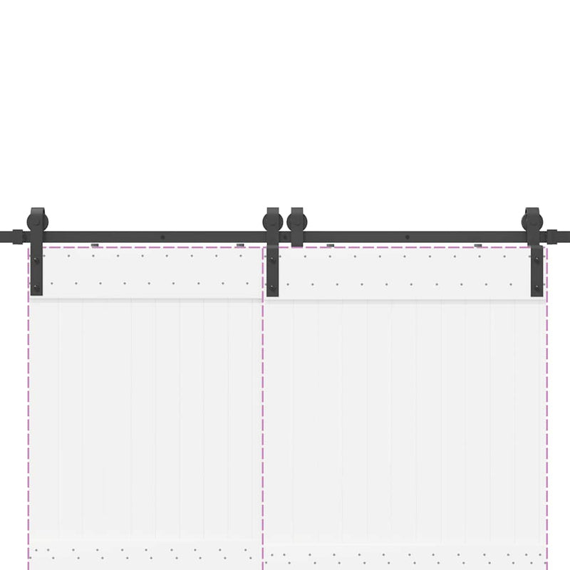 vidaXL Sliding Door Hardware Kit 183 cm Steel Black