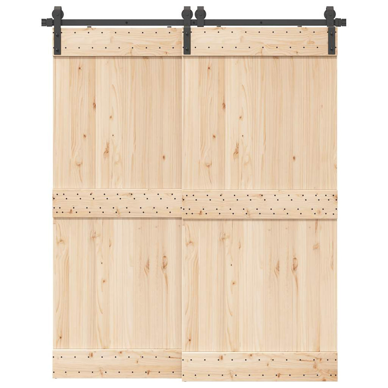 vidaXL Sliding Door Hardware Kit 183 cm Steel Black