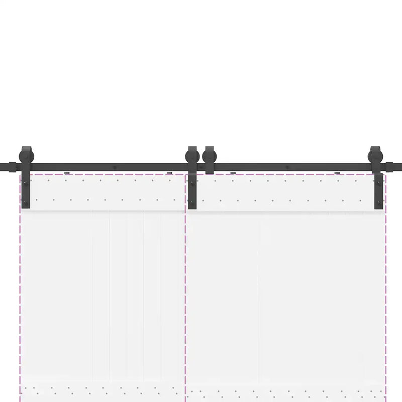 Sliding Door Hardware Kit 200 cm Steel Black