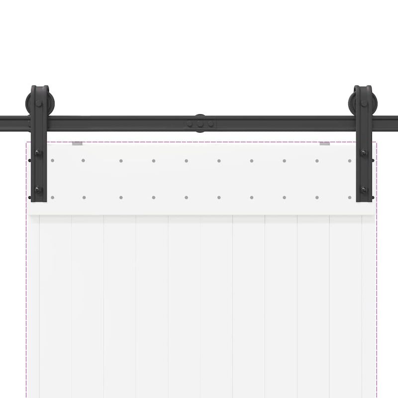 vidaXL Sliding Door Hardware Kit 183 cm Steel Black