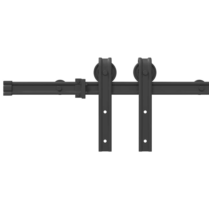 vidaXL Sliding Door Hardware Kit 183 cm Steel Black