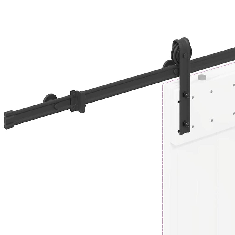 vidaXL Sliding Door Hardware Kit 200 cm Steel Black