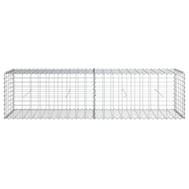 Gabion Basket with Cover 200x50x50 cm Galvanised Iron