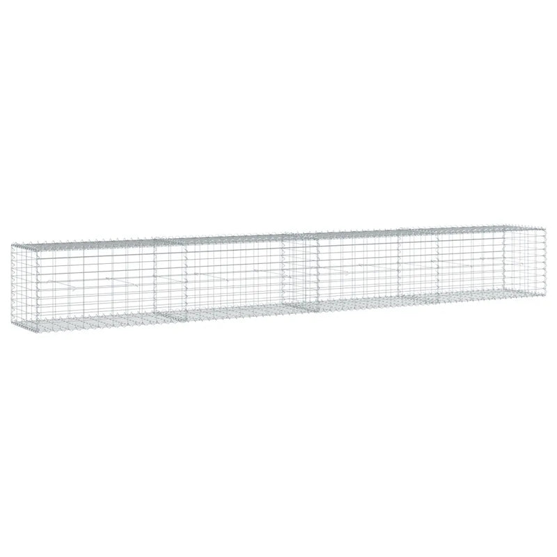 Gabion Basket with Cover 400x50x50 cm Galvanised Iron