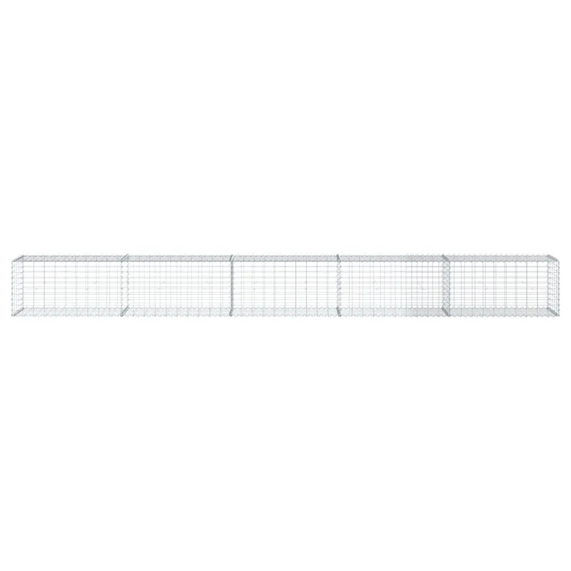 Gabion Basket with Cover 500x50x50 cm Galvanised Iron