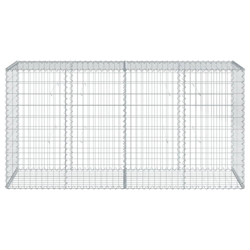 vidaXL Gabion Basket with Cover 200x50x100 cm Galvanised Iron
