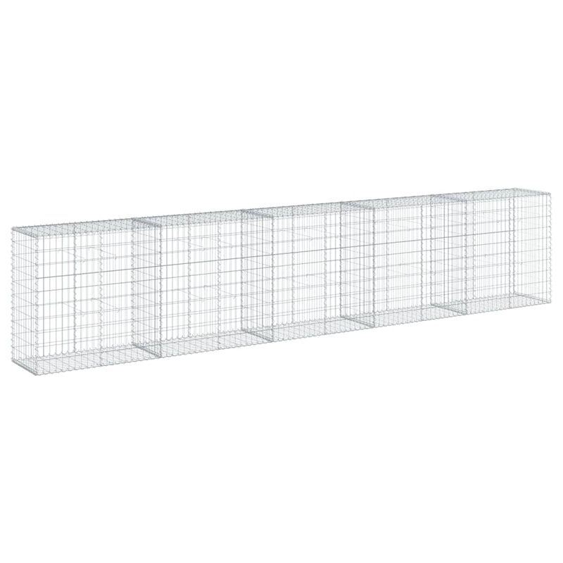 vidaXL Gabion Basket with Cover 500x50x100 cm Galvanised Iron
