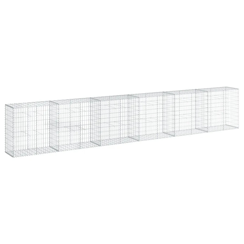Gabion Basket with Cover 600x50x100 cm Galvanised Iron
