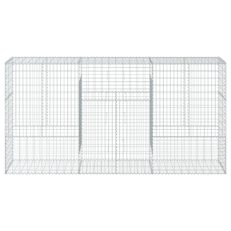 Gabion Basket with Cover 300x50x150 cm Galvanised Iron