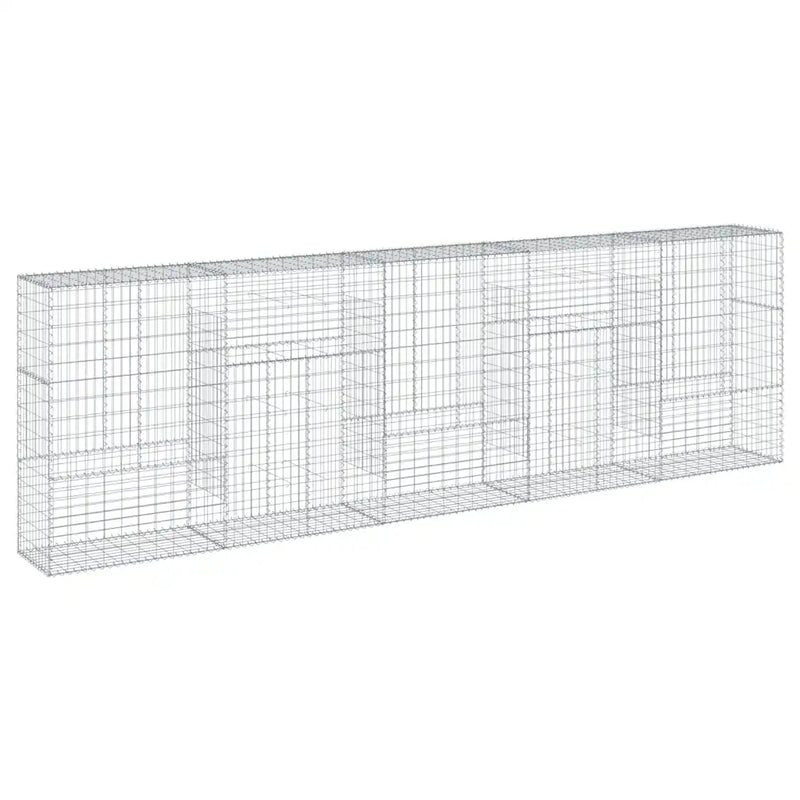 Gabion Basket with Cover 500x50x150 cm Galvanised Iron