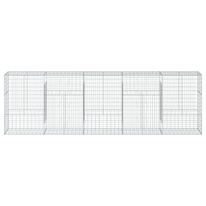 Gabion Basket with Cover 500x50x150 cm Galvanised Iron