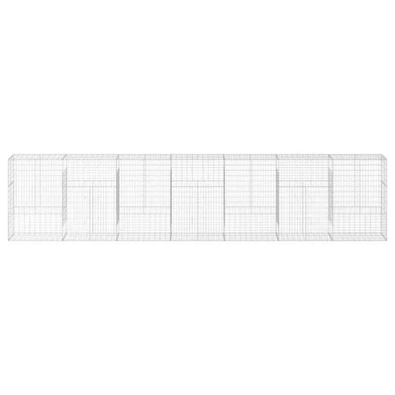 Gabion Basket with Cover 700x50x150 cm Galvanised Iron