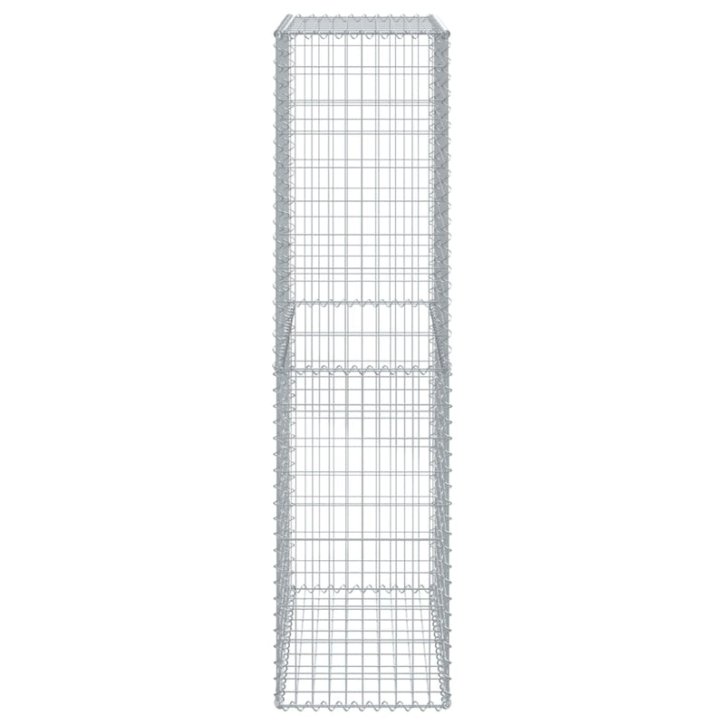 vidaXL Gabion Basket with Cover 100x50x200 cm Galvanised Iron