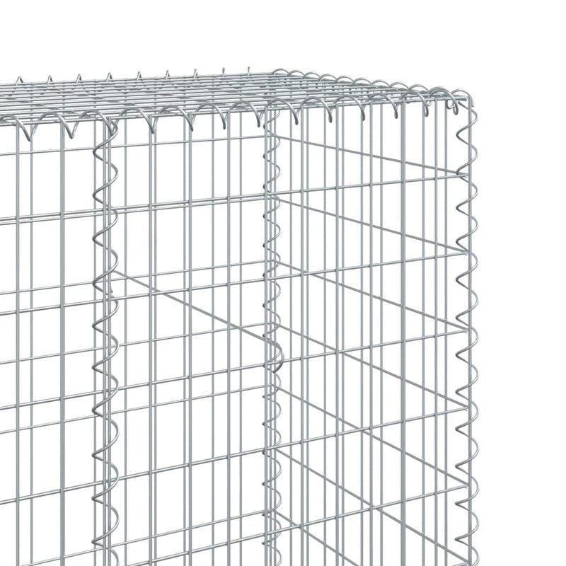 vidaXL Gabion Basket with Cover 100x50x200 cm Galvanised Iron