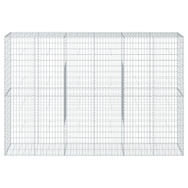 vidaXL Gabion Basket with Cover 300x50x200 cm Galvanised Iron