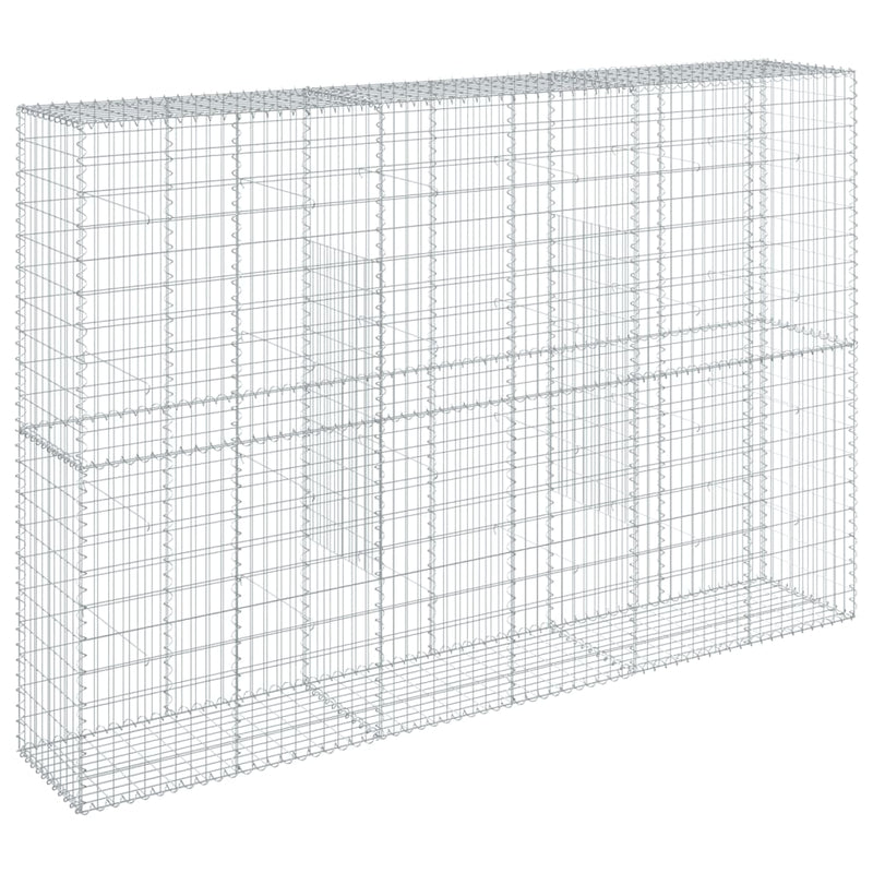vidaXL Gabion Basket with Cover 300x50x200 cm Galvanised Iron